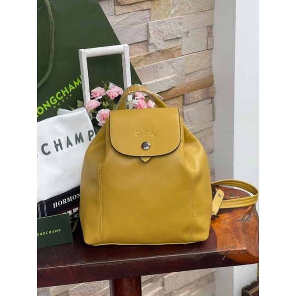 Longchamp Le Pliage Cuir Xs Leather Backpack​ yellow