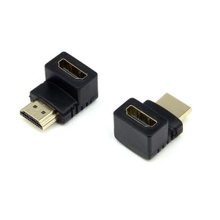 HDMI Wellcore/oem ตัวต่อสาย HDMI แบบงอ สำหรับพื้นที่แคบในการเสียบช่อง HDMI ของทีวี (สีดำ)