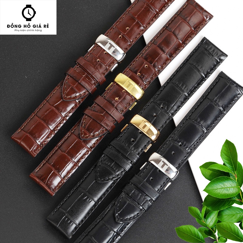 [GENUINE] สายนาฬิกาหนัง Tissot ขนาด 18,19,20,21,22mm พร้อมหัวเข็มขัดสายลายนูนโลโก้ (FULL 2 COLORS)