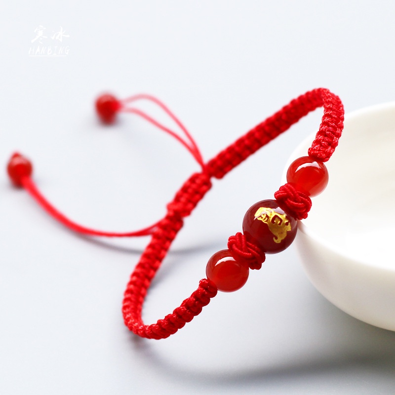 ขายส่งกำไลข้อมือ12นักษัตรหินแท้คาร์เนเลี่ยนสลักสิบสองนักษัตร12ราศี ข้อมือปีเกิด ด้ายแดงปีชง ปี2568