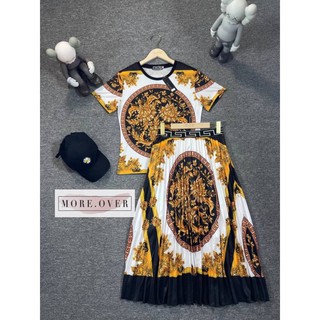 Set เสื้อแขนสั้น + กระโปรงพีช