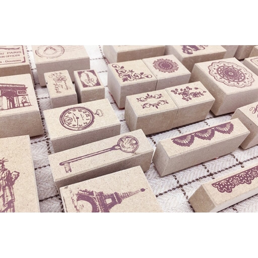 ตัวปั๊ม ตรายาง Retro Literary Pattern