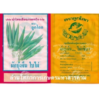 เมล็ดพันธุ์ผักบุ้งจีน ใบไผ่ ตราลูกโลก ขนาด 1 k ปลูกง่าย โตเร็ว ใบเรียวแหลม ยาว ไม่หูใบ ลำต้นอวบหนา น้ำหนักดี ไม่ล้มง่าย