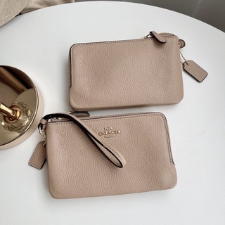 🆕️คล้องมือ 2s (2ซิปsize s)DOUBLE CORNER ZIP WALLET IN SIGNATURE COACH 6649