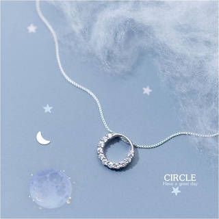 s925 Circle of love สร้อยคอเงินแท้  ประดับด้วย Cubic Zirconia (CZ)