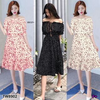 Dress เดรสยาว ทรงปาดไหล่