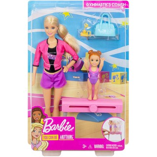 Barbie Gymnastics Coach Dolls &amp; Playset with Blonde Coach Barbie Doll