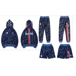 ใหม่ BAPE X Psg ชุดว่ายน้ํา เสื้อแจ็กเก็ต มีฮู้ด ผ้าแคชเมียร์ ลายพราง ฉลาม สําหรับผู้ชาย ผู้หญิง DB50