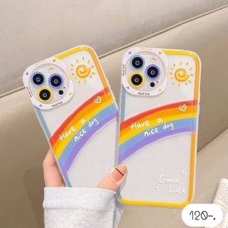 พร้อมส่ง เคสใส เคสโทรศัพท์ เคสสายรุ้ง เคสลายสายรุ้ง 🌈 Happy rainbow