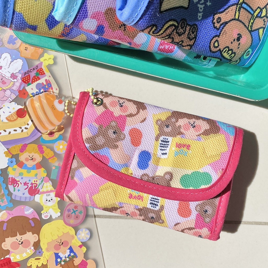 💖แบบใหม่เป็นดระดุมแป๊ก💖 กระเป๋างตังค์ 🥞today pancake bag📦✨(สินค้าไม่รวมพวงกุญแจ)