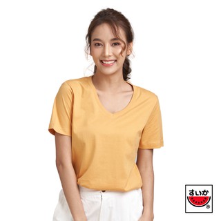 แตงโม  (SUIKA) - เสื้อแตงโม EVERYDAY COTTON คอกลม คอวี  สี BUTTER SCOTCH