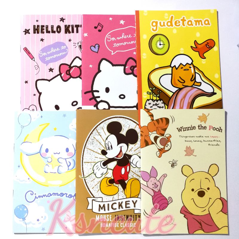 สมุดปกอ่อน (B6) มีเส้นมีลาย sanrio disney 13.1*18.7 มีเส้นมีลาย