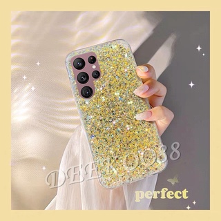 เคสโทรศัพท์มือถือ TPU นิ่ม ปิดด้านหลัง วิบวับ สวยงาม แวววาว สําหรับ Samsung Galaxy S22 S21 Ultra FE S22+ S21+