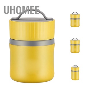 Uhomee กล่องอาหารกลางวัน สเตนเลส 304 มีฉนวนกันความร้อน สําหรับใส่ซุป นม อาหารเช้า