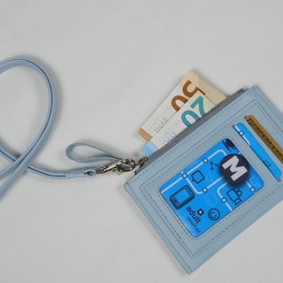 กระเป๋า สตางค์ แบบซิป ใบสั้น ใส่เหรียญ ใส่บัตร พร้อมสายคล้องคอ ID Tag and zipped wallet