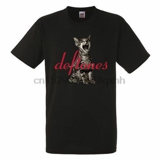 เสื้อยืดผ้าฝ้ายพิมพ์ลายขายดี เสื้อยืด พิมพ์ลายวงร็อค Deftones Screaming Cat สีดํา สําหรับผู้ชาย