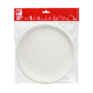 ถูกที่สุด✅  NIV จานกระดาษ Party ขนาด 9 นิ้ว (แพ็ค 20 ชิ้น) สีขาว Disposable Tableware