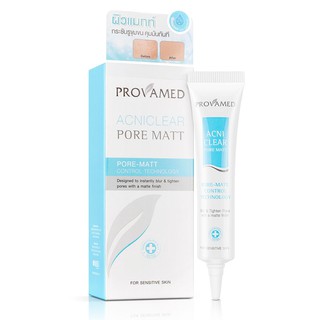 Provamed Acniclear Pore Matt 15 g. โปรวาเมด แอคนิเคลียร์ พอร์ แมท 15 กรัม #กระชับรูขุมขน #บำรุงผิวหน้า  [18249]