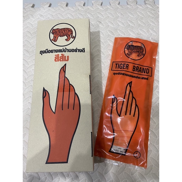 ถุงมือยางสีส้ม สีดำ แม่บ้าน ยกโหล 12 คู่ ตราเสือ เอนกประสงค์ เสือส้ม ไซส์ S M L ทำครัว ทำสวน ล้างห้องน้ำ ราคา ถูกที่สุด ดีลบีเคเค แกลเลอรีภาพที่ 6