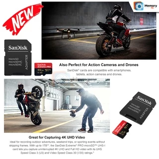 (ส่งด่วน/ขายส่ง) SANDISK Micro SDcard Extreme Pro 32GB/64GB/128GB/256GB (200MB) UHS-I V30 U3 เมม Memory card แท้