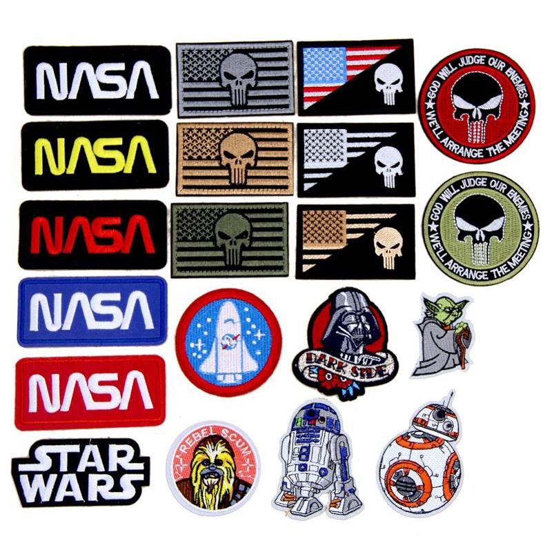 Star Wars Master Darth Vader Robot Gorilla American Aerospace Punisher League ปักผ้าสติกเกอร์เสื้อผ้า Badge Armband กางเกง Patch Decals พร้อมกาวสามารถรีดได้สามารถทําวัสดุ diy