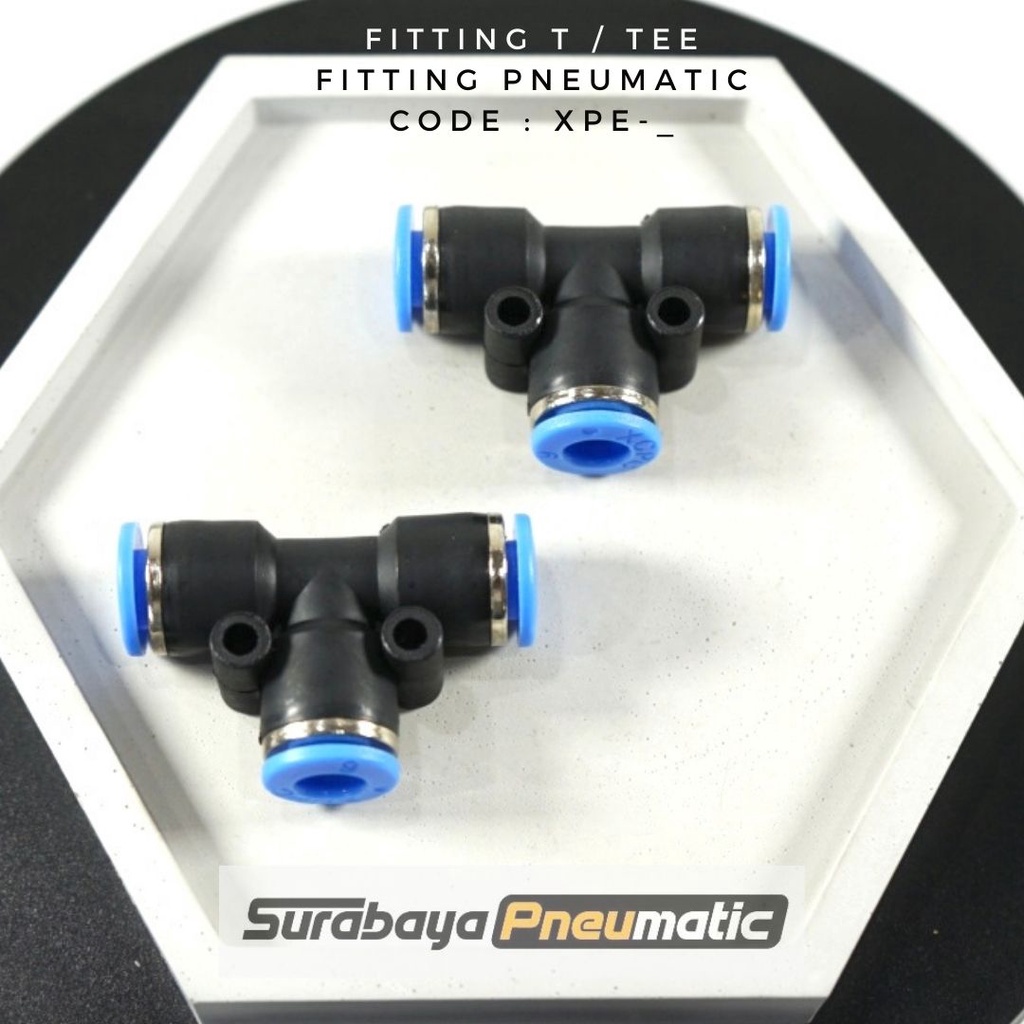 ขั้วต่อฟิตติ้ง Tee (PU) 8mm - XPE8 - T Joint กดลมใน