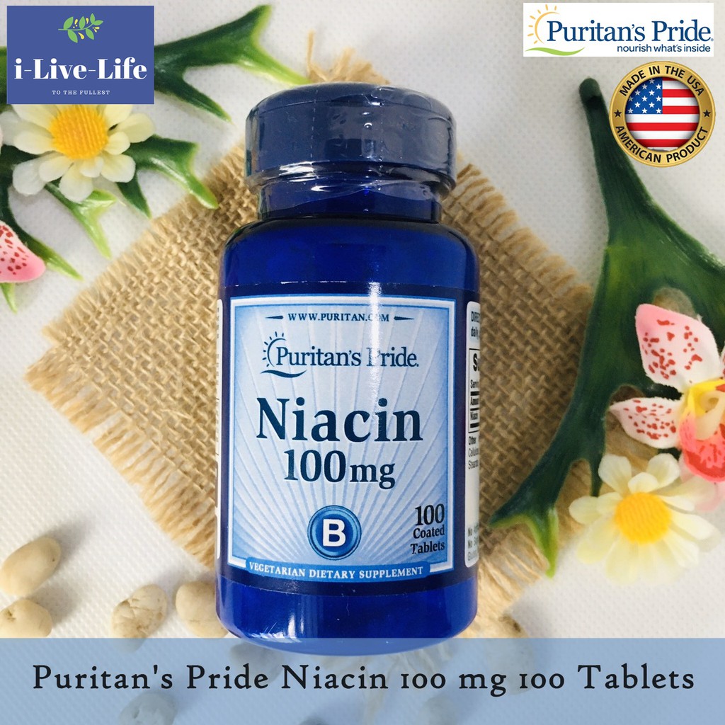 วิตามินบี Niacin 100 mg 100 Tablets - Puritan's Pride