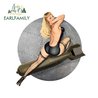 Earlfamily สติกเกอร์ ลาย Pin-up Bombs Away World War II 13 ซม. กันรอยขีดข่วน สําหรับติดตกแต่งรถยนต์