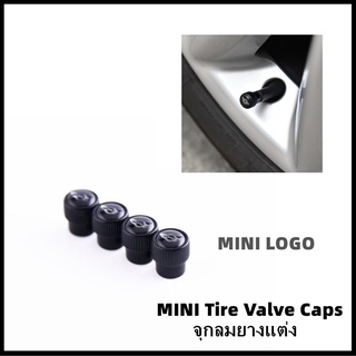 จุกลมยาง MINI COOPER ลาย [MINI LOGO] (1 ชุด = 4 อัน) มีวาล์วกันลมรั่ว - Car Tire Valve Caps สำหรับ MINI ทุกรุ่น