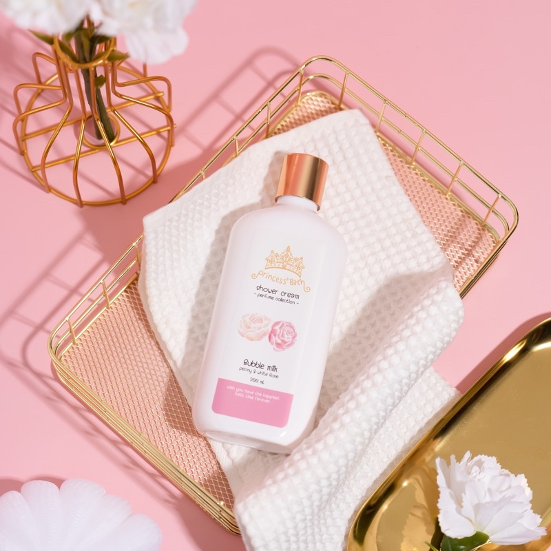 [หัวปั๊ม] ครีมอาบน้ำนม Princess Bath กลิ่น Peony Rose