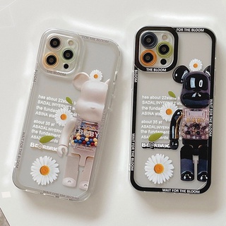 เคสโทรศัพท์มือถือ ลายดอกไม้ หมี แฟชั่น สําหรับ Iphone 13 Pro Max Case 12 11 XS XR X 8 7 6 6s Plus Mini Series
