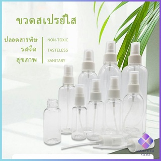 ขวดสเปรย์น้ำหอม มี ขนาด ขวดสเปรย์ สีใส ขวดใส่สเปรย์พกพา 30 50 100 มล  Transparent spray bottle