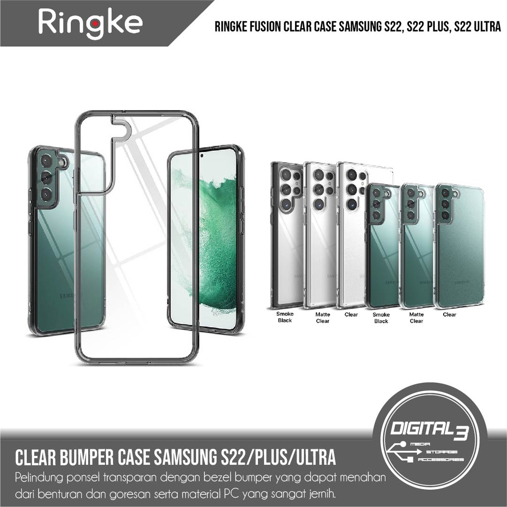 Samsung S22 Plus/+ Ultra Ringke Fusion Clear Casing Bumper