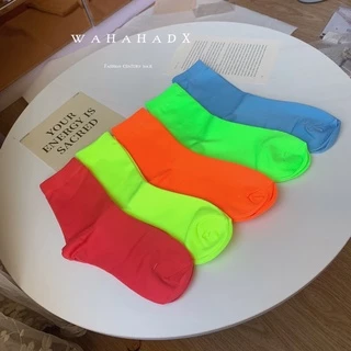ถุงเท้าสีนีออน สีสะท้อนแสง สีสันสดใส（CYI）