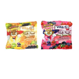 วิตามินซีVITA-C MULTI FRUIT GUMMY ไวต้า ซีเยลลี่ผลไม้ ผสมวิตามินซี ลูทีนและเบอร์รี่ 1 ซอง 20กรัม