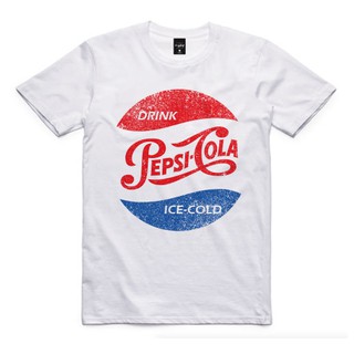แขนสั้นโอเวอร์ไซส์เสื้อยืด แฟชั่น น้ำอัดลม วินเทจ สตรีท ชาย หญิง  PEPSI AP004S-5XL
