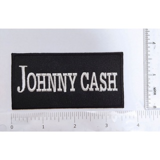 Johnny Cash Logo  โลโก้วงดนตรี ตัวรีดติดเสื้อ เย็บติดเสื้อ ตกแต่งเครื่องแต่งกาย