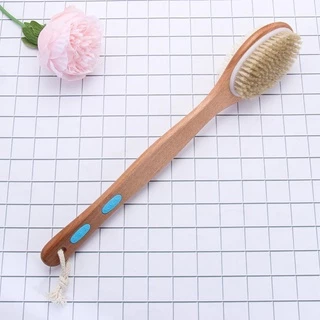 BREEZE Shower Brush Natural Wooden Soft&Stiff with Long Wooden Head Double Side Head
