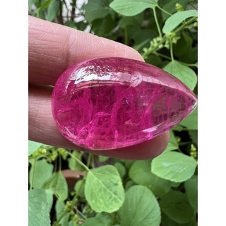 Lab made pink sapphire Drop shape 23x36mm 92 carats