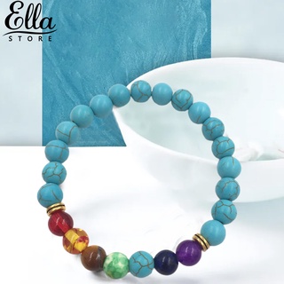 Ellastore123 สร้อยข้อมือลูกปัดหิน น้ําหนักเบา เข้ากับทุกการแต่งกาย สําหรับผู้ชาย และผู้หญิง