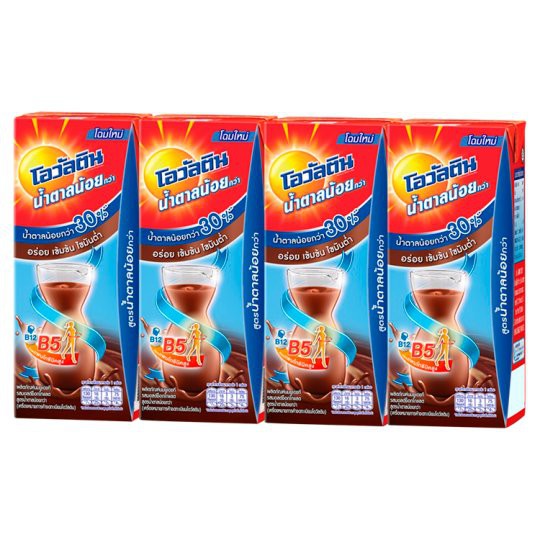 ✨ขายดี✨ โอวัลติน ผลิตภัณฑ์นมยูเอชที รสมอลต์ช็อกโกแลต สูตรน้ำตาลน้อยกว่า 180มล. x 4 กล่อง Ovaltine UHT Milk Products Choc