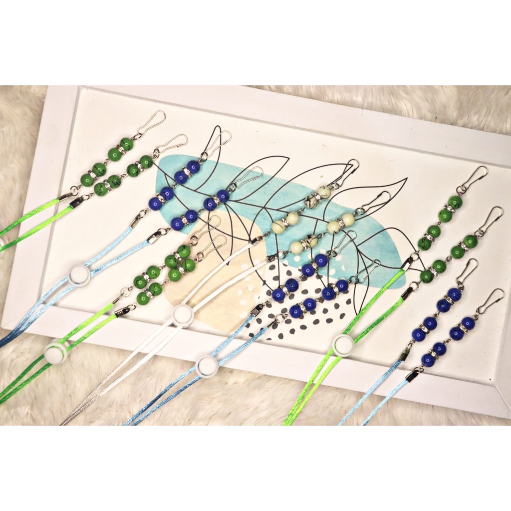 NF - สร้อยคอสายคล้องหน้ากาก 2 ใน 1 พร้อมขั้วต่อสายคล้องหน้ากากลาย