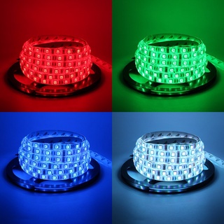 LED รุ่น ไฟเส้น กันน้ำ ชุดไฟเส้น 5050 SMD RGB 300ชนิดสลับสี พร้อมรีโมท และ Adapter 24W LED Strip toreudo