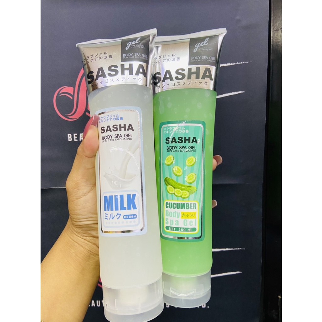 เจลขัดขี้ไคล SASHA Body Spa Gel Skin Care Exfoliating 💢คราบไคลแน่นแค่ไหนก็หลุดได้💢 350 มล.