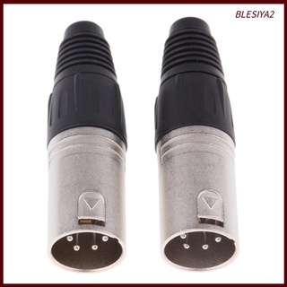 [Bigsale] อะแดปเตอร์ปลั๊กไมโครโฟน Xlr โลหะ 4-Pin ตัวผู้ 2 ชิ้น