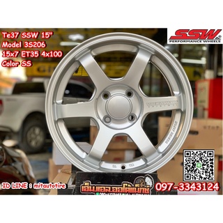 ล้อแม็กซ์ SSW 3S206 ล้อแม็กซ์ขอบ15 กว้าง7 ออฟ35 4รู100  สีเงิน งานStamford Sport Wheel