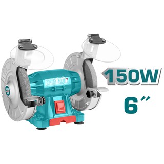 TOTAL มอเตอร์หินไฟ 6 นิ้ว 150 วัตต์ พร้อม หินเจียร์ 2 ก้อน รุ่น TBG15015 (Bench Grinder)