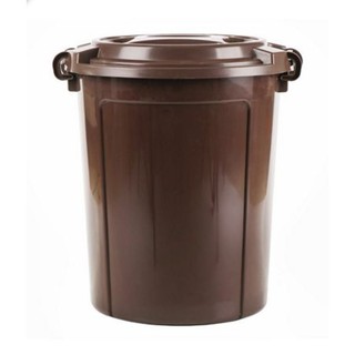 ถังน้ำ ทรงกลม มีฝาล็อค ความจุ 62L สีน้ำตาล