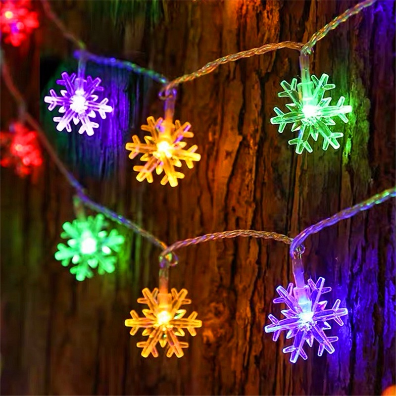 ผลิตภัณฑ์อย่างเป็นทางการ1.5M 3M Snowflake LED String Lights Fairy ...