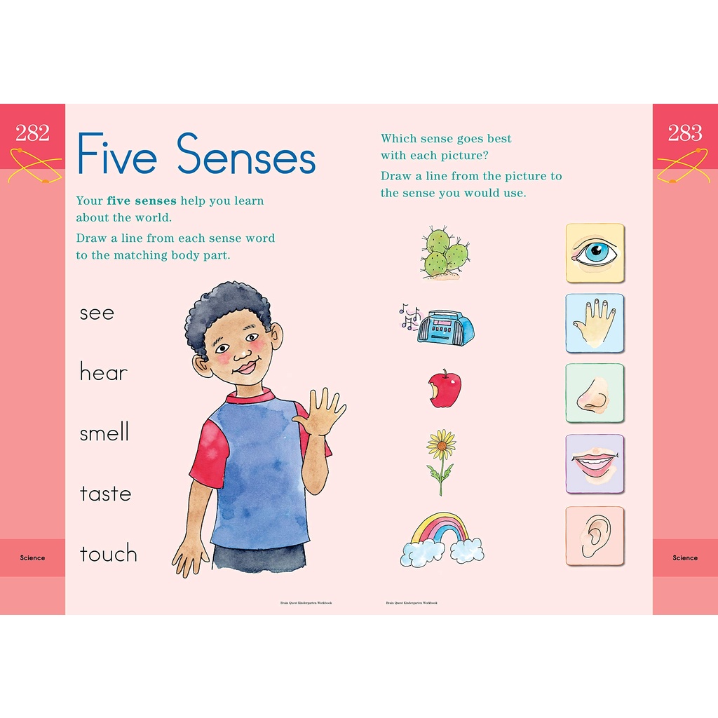 พร้อมส่ง *แท้* แบบฝึกหัดพร้อมเฉลย Brain Quest Workbook: Kindergarten Paperback  สำหรับเด็ก 5-6 ปี